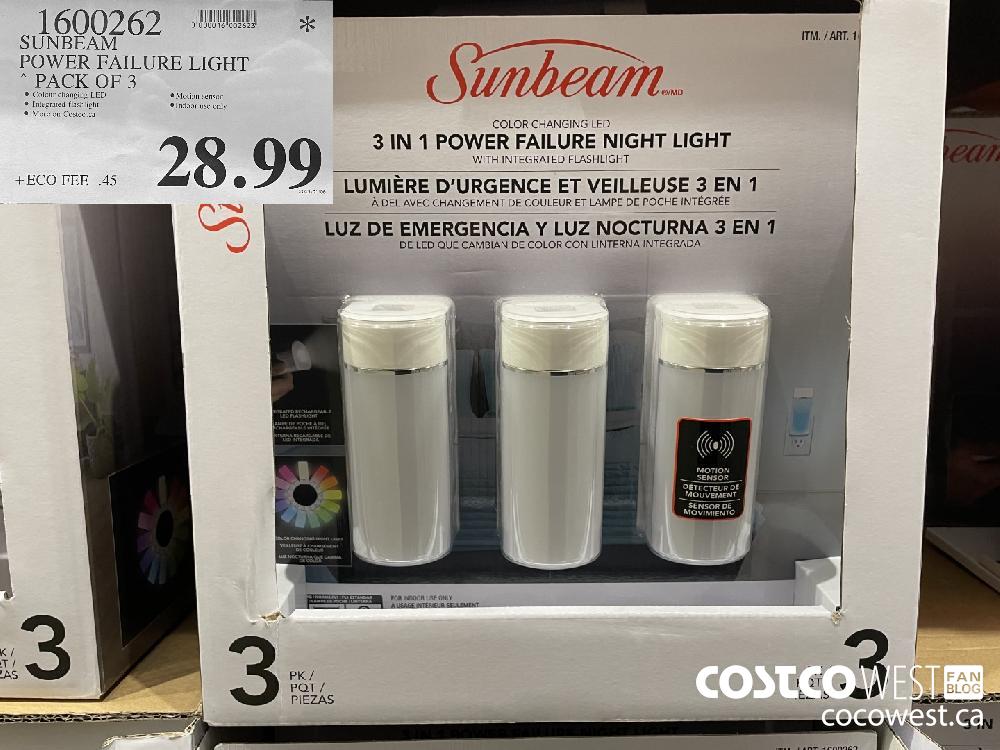 1600262 SUNBEAM POWER FAILURE LIGHT PACK OF 3 $28.99