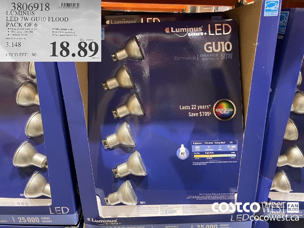3806918 LUMINUS LED 7W GU10 FLOOD PACK OF 6 $18.89