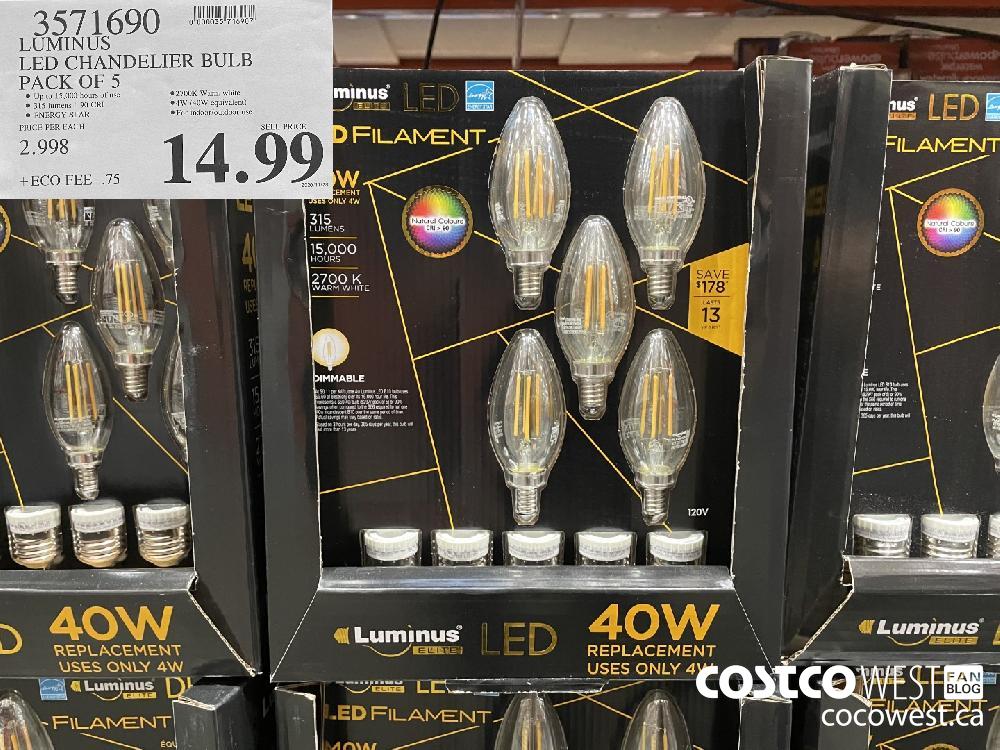 3571690 AMIN AM LUMINUS LED CHANDELIER BULB PACK OF 5 $14.99