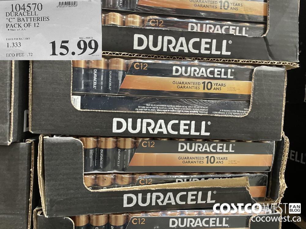 104570 DURACELL "C" BATTERIES PACK OF 12 $15.99