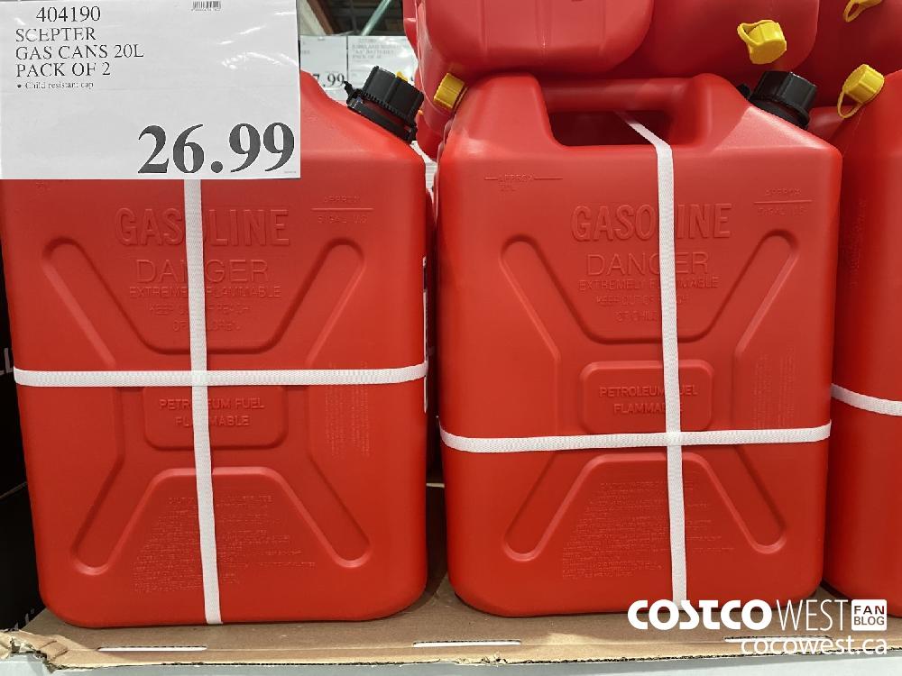 404190 SCEPTER GAS CANS 20L PACK OF 2 $26.99
