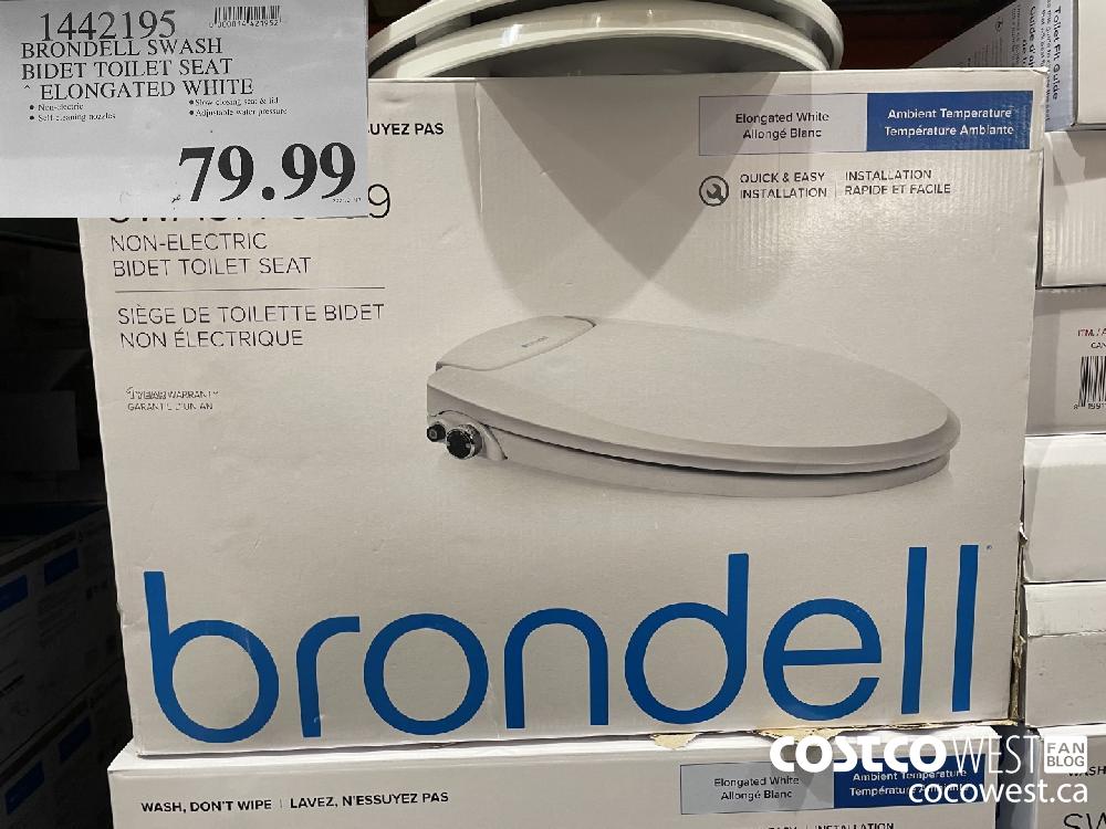 1442195 BRONDELL SWASH BIDET TOILET SEAT ELONGATED WHITE $79.99