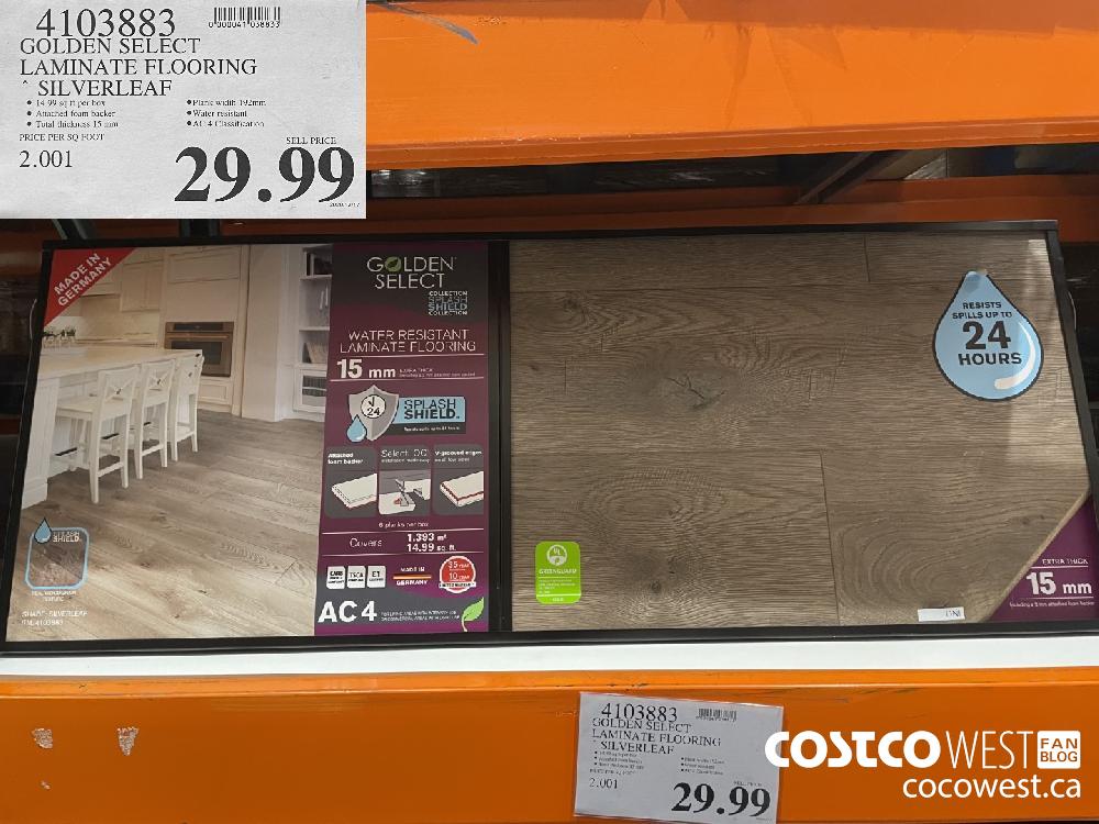 4103883 GOLDEN SELECT LAMINATE FLOORING SILVERLEAF $29.99