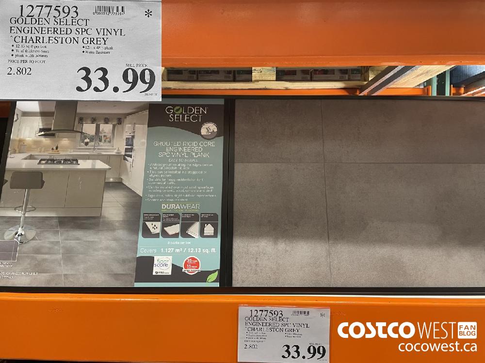 1277593 GOLDEN SELECT ENGINEERED SPC VINYL CHARLESTON GREY $33.99