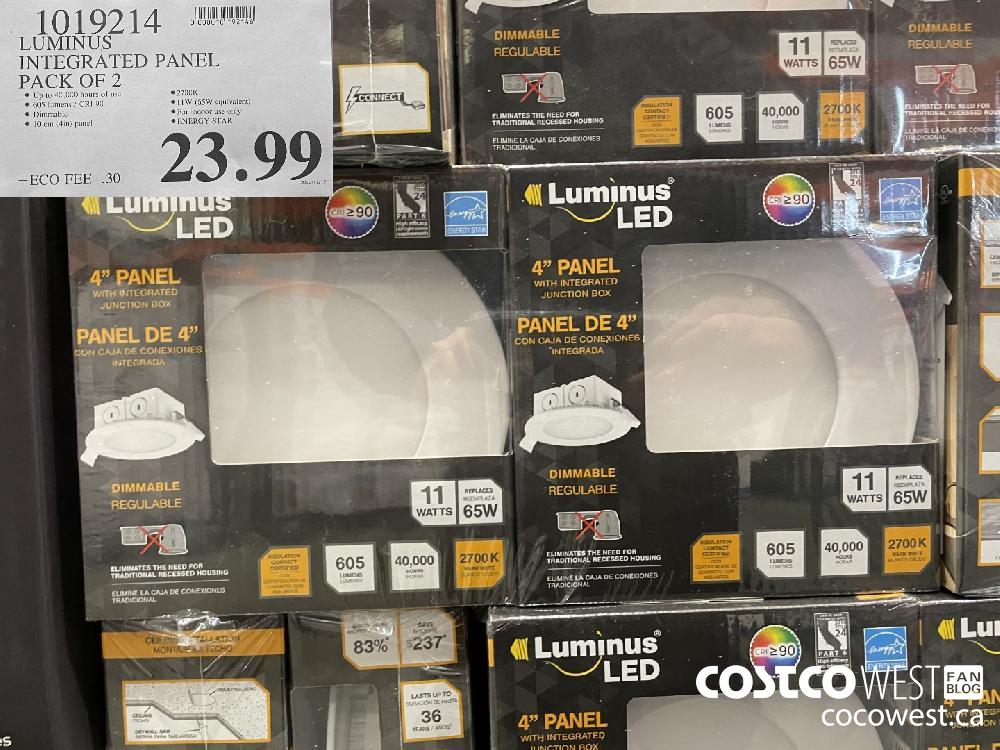 1019214 LUMINUS INTEGRATED PANEL PACK OF 2 $23.99
