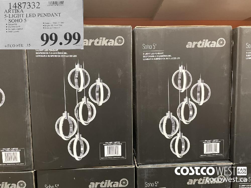 1487332 ARTIKA 5-LIGHT LED PENDANT SOHO 5 $99.99