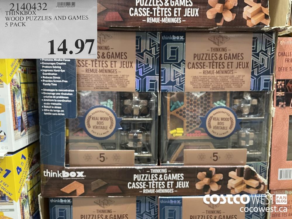 2140432 THINKBOX WOOD PUZZLES AND GAMES $14.97