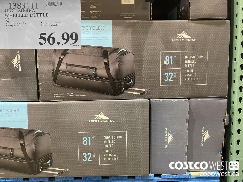 1383111 HIGH SIERRA WHEELED DUFFLE 32 " $56.99