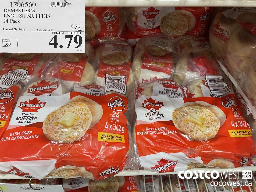 1706560 DEMPSTER'S ENGLISH MUFFINS 24 Pack EXPIRY DATE: 2021-02-14 $4.79