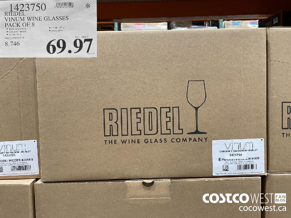 1423750 RIEDEL VINUM WINE GLASSES PACK OF 8 $69.97