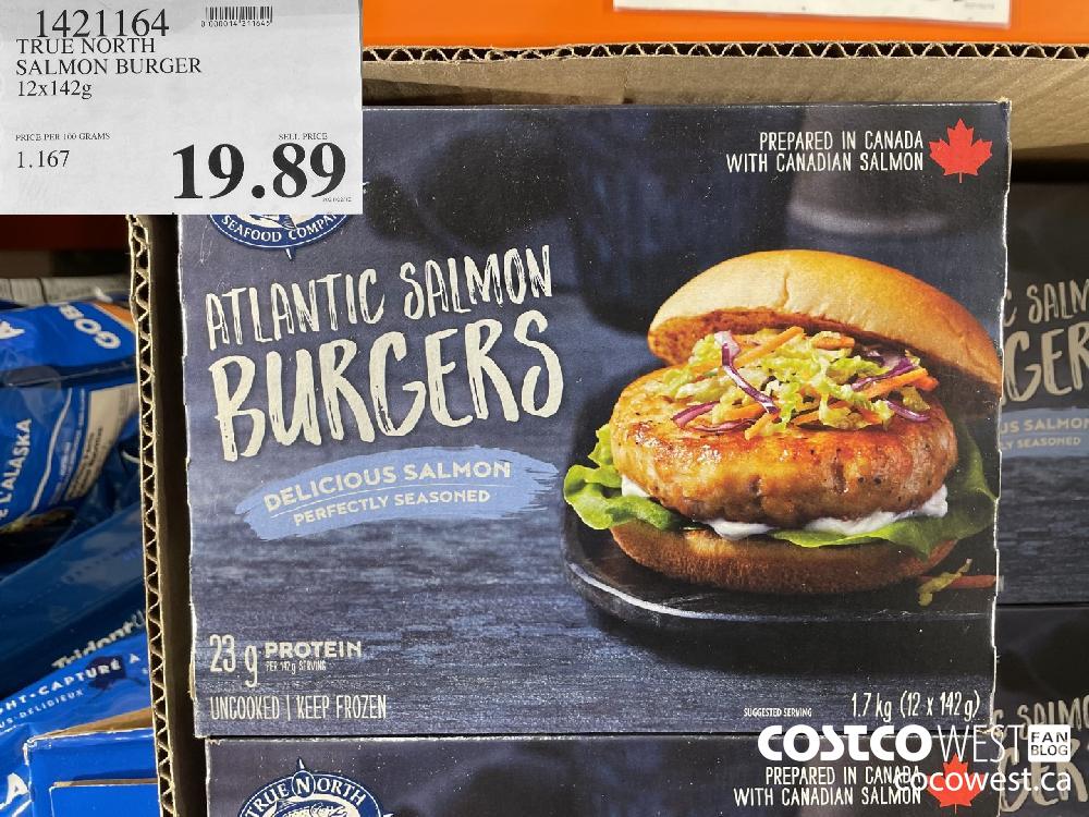 1421164 TRUE NORTH SALMON BURGER 12x142g $19.89