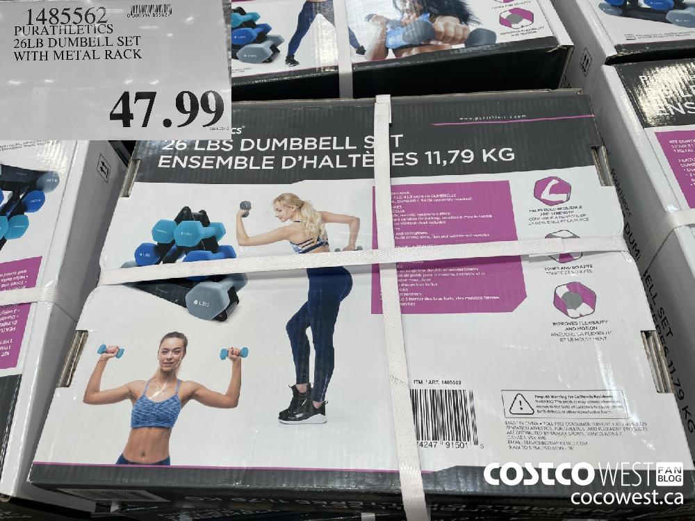 1485562 PURATHLETICS 26LB DUMBELL SET WITH METAL RACK $47.99
