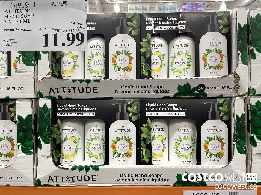 1491911 ATTITUDE HAND SOAP 3 X 473 ML EXPIRY DATE: 2021-02-21 $11.99