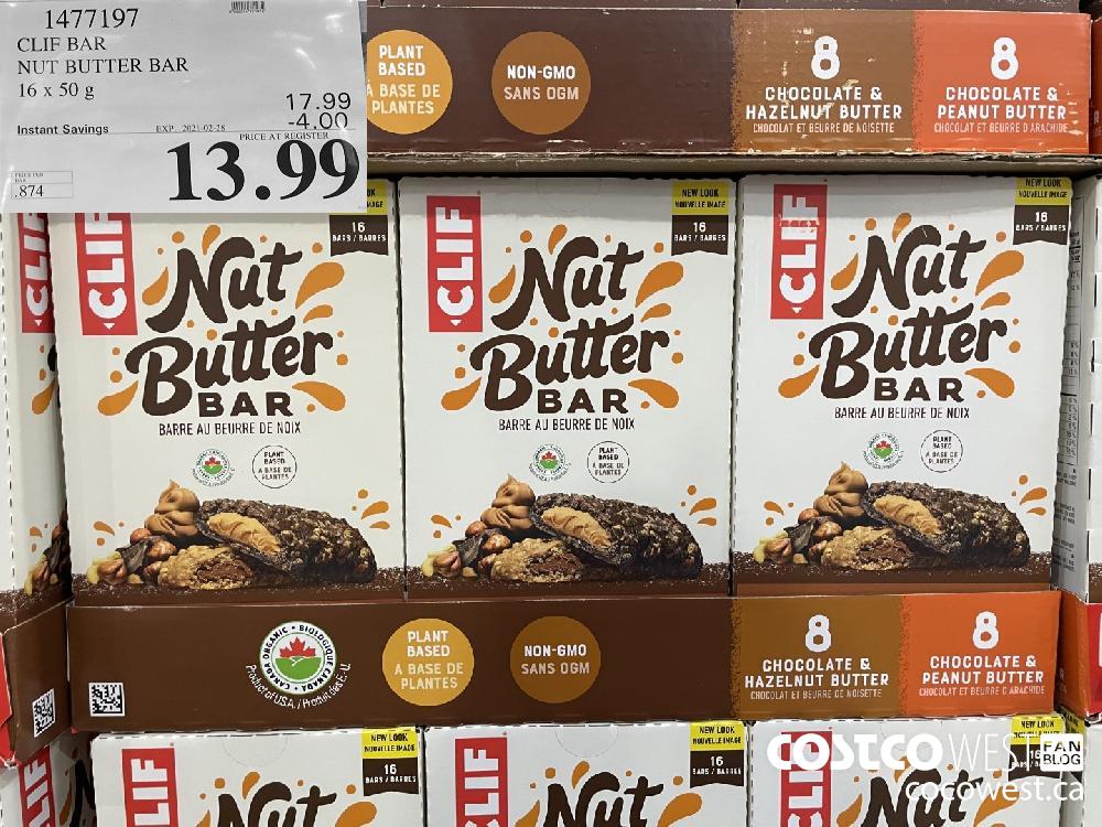 1477197 CLIF BAR NUT BUTTER BAR 16x 50g EXPIRY DATE: 2021-02-28 $13.99