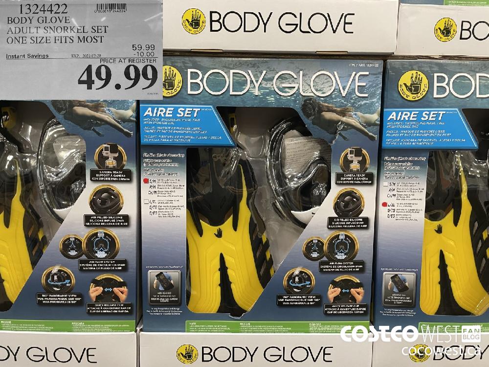 1324422 BODY GLOVE ADULT SNORKEL SET ONE SIZE FITS MOST EXPIRY DATE: 2021-02-28 $49.99