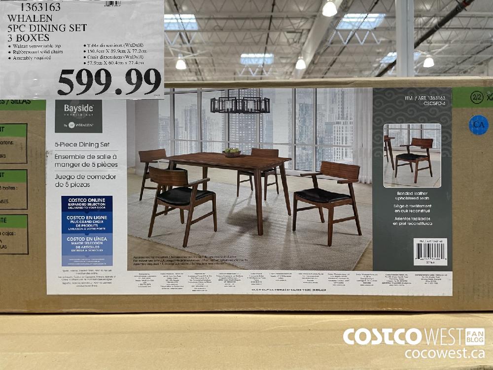 1363163 WHALEN 5PC DINING SET 3 BOXES $599.99