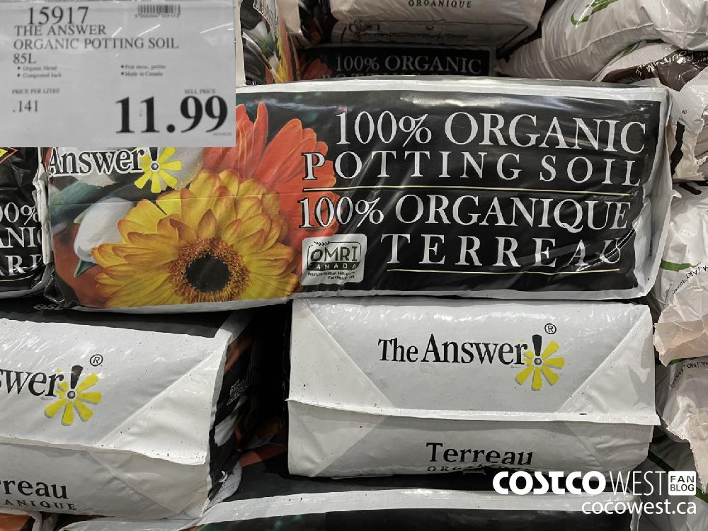 15917 THE ANSWER ORGANIC POTTING SOIL 85L $11.99