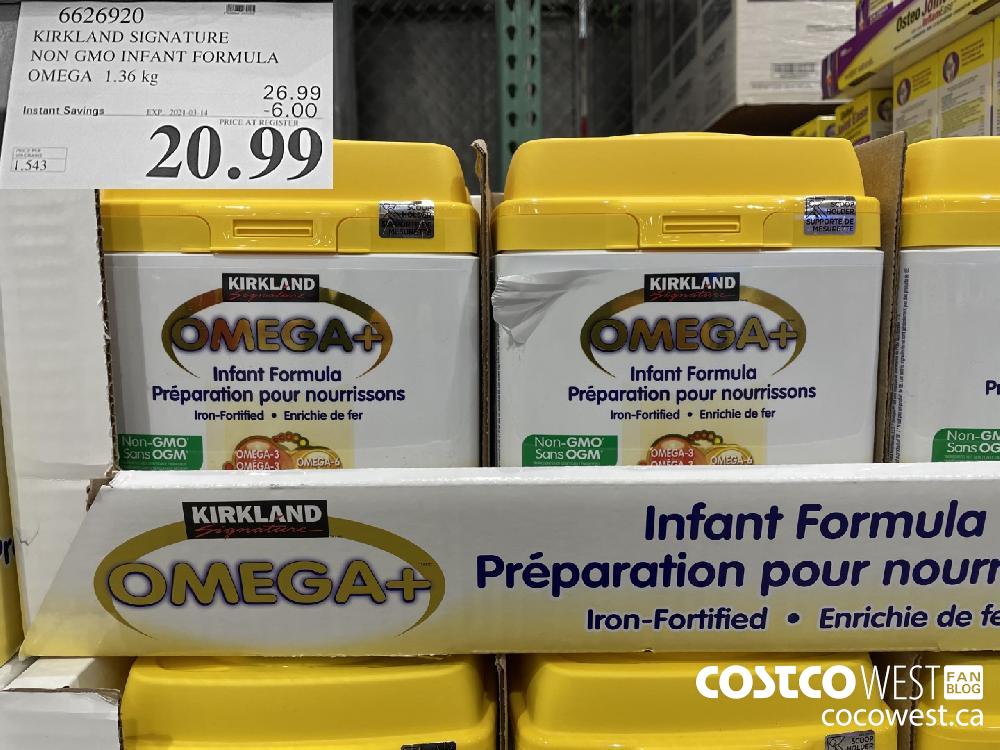 66269201 KIRKLAND SIGNATURE NON GMO INFANT FORMULA OMEGA 1.36 kg EXPIRY DATE: 2021-03-14 $20.99