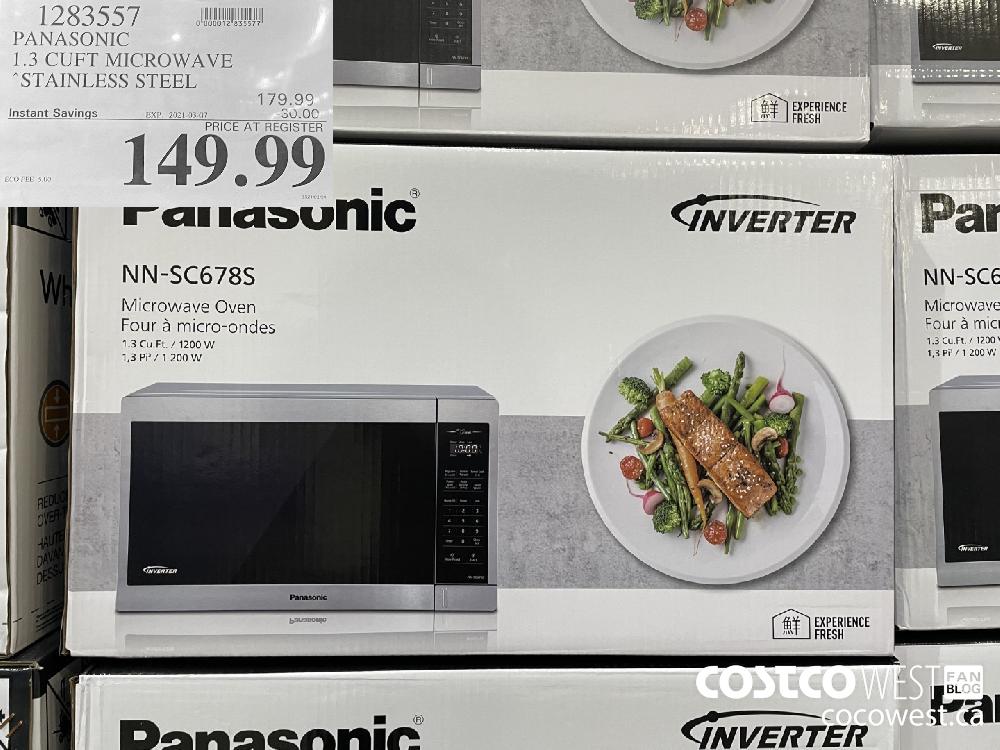 1283557 PANASONIC 1.3 CUFT MICROWAVE STAINLESS STEEL EXPIRY DATE: 2021-03-07 $149.99