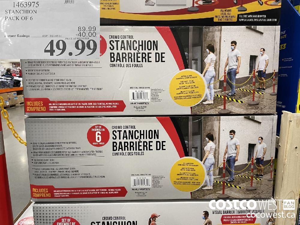 1463975 STANCHION PACK OF 6 EXPIRY DATE: 2021-03-14 $49.99