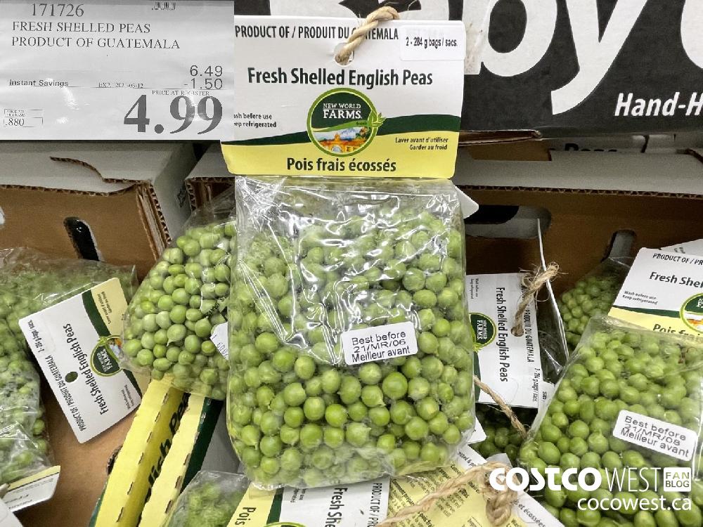 171726 FRESH SHELLED PEAS PRODUCT OF GUATEMALA EXPIRY DATE: 2021-03-12 $4.99