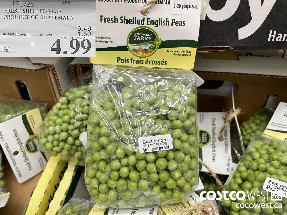 171726 FRESH SHELLED PEAS PRODUCT OF GUATEMALA EXPIRY DATE: 2021-03-12 $4.99
