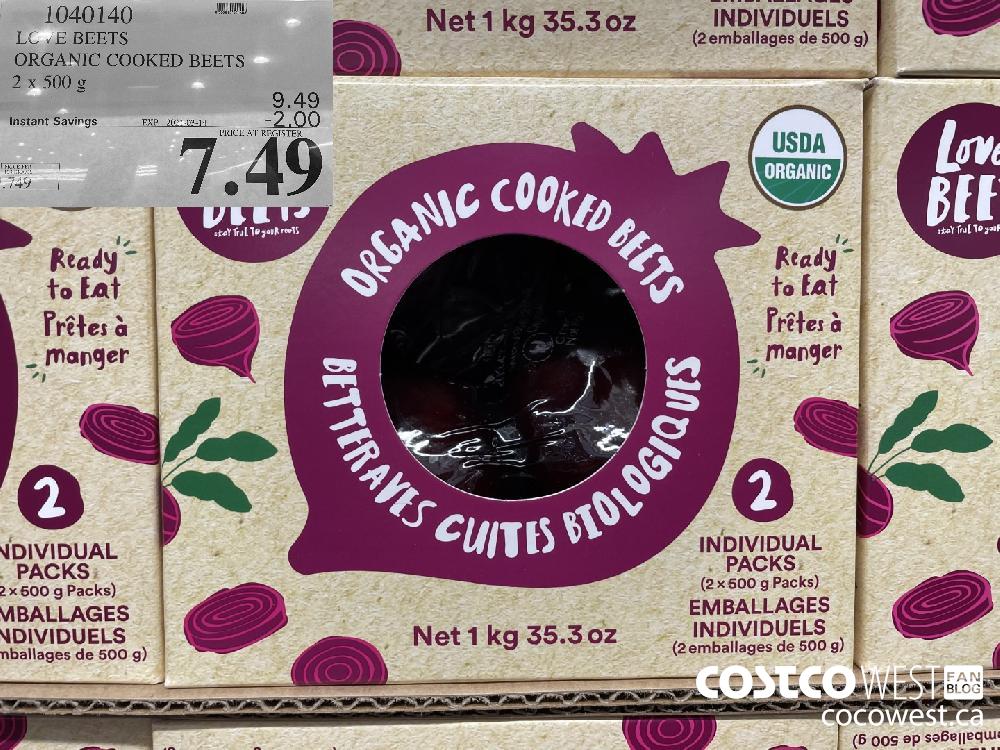 1040140 LOVE BEETS ORGANIC COOKED BEETS 2 x 500 g EXPIRY DATE: 2021-03-14 $7.49