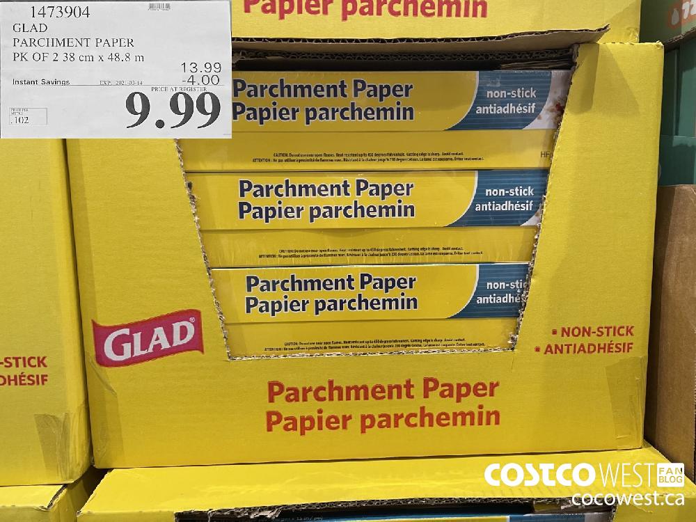 1473904 GLAD PARCHMENT PAPER PK OF 2 38 cm x 48.8 m EXPIRY DATE: 2021-03-14 $9.99