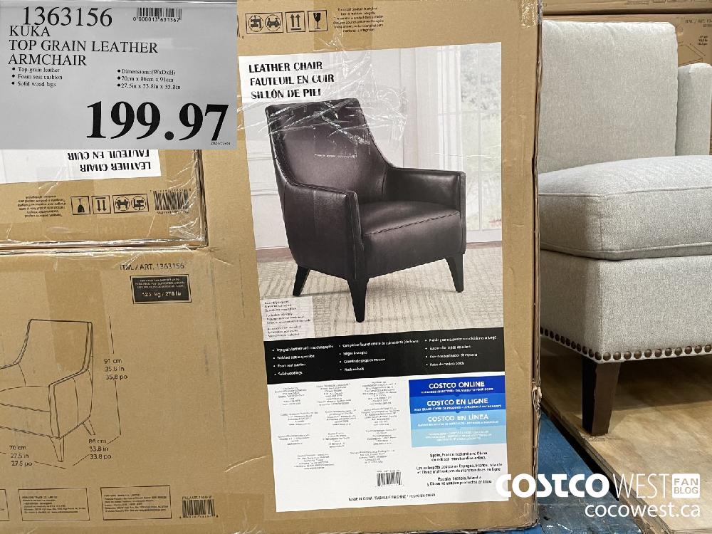 1363156 KUKA TOP GRAIN LEATHER ARMCHAIR $199.97