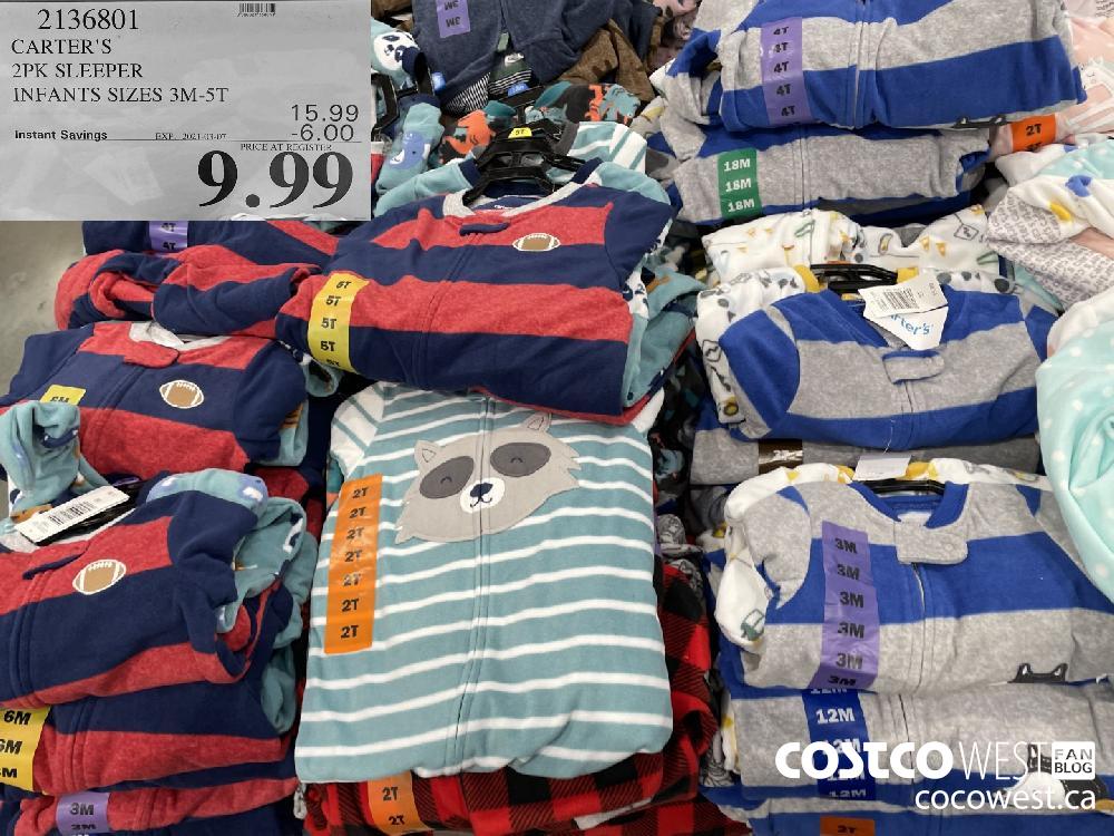 2136801 CARTER'S 2PK SLEEPER INFANTS SIZES 3M-5T EXPIRY DATE: 2021-03-07 $9.99