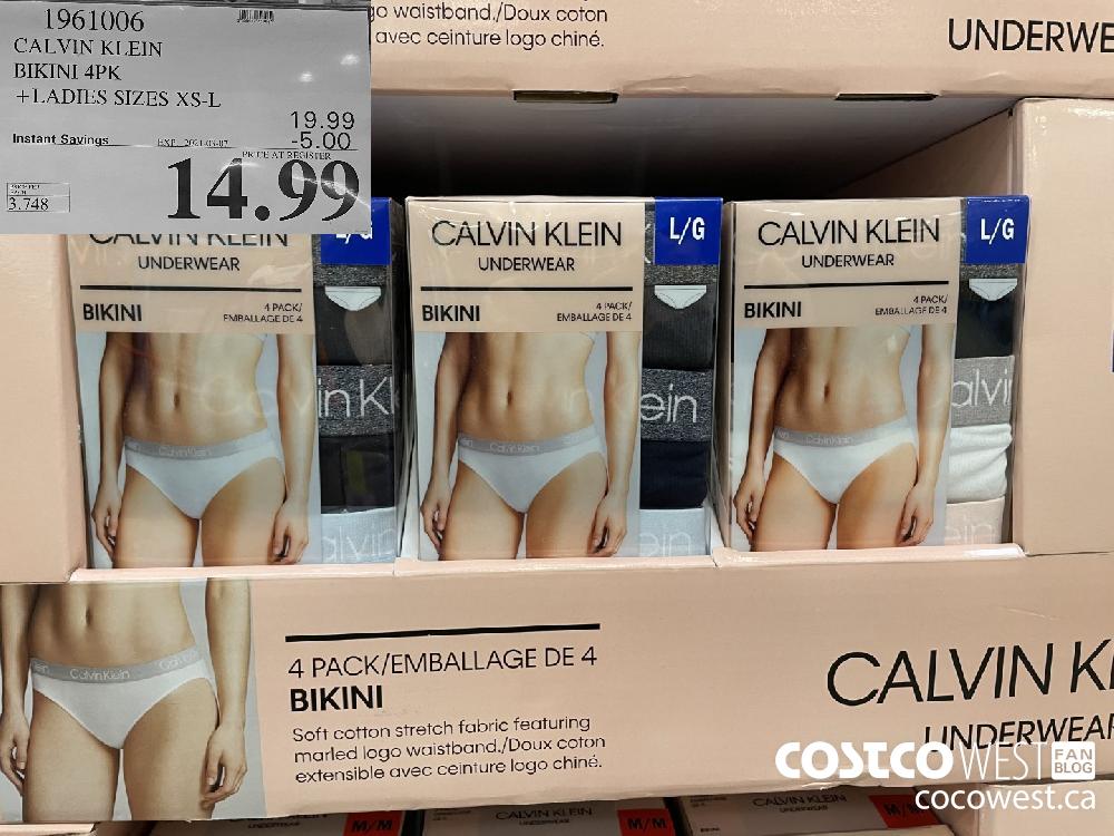 1961006 CALVIN KLEIN BIKINI 4PK LADIES SIZES XS-L EXPIRY DATE: 2021-03-07 $14.99