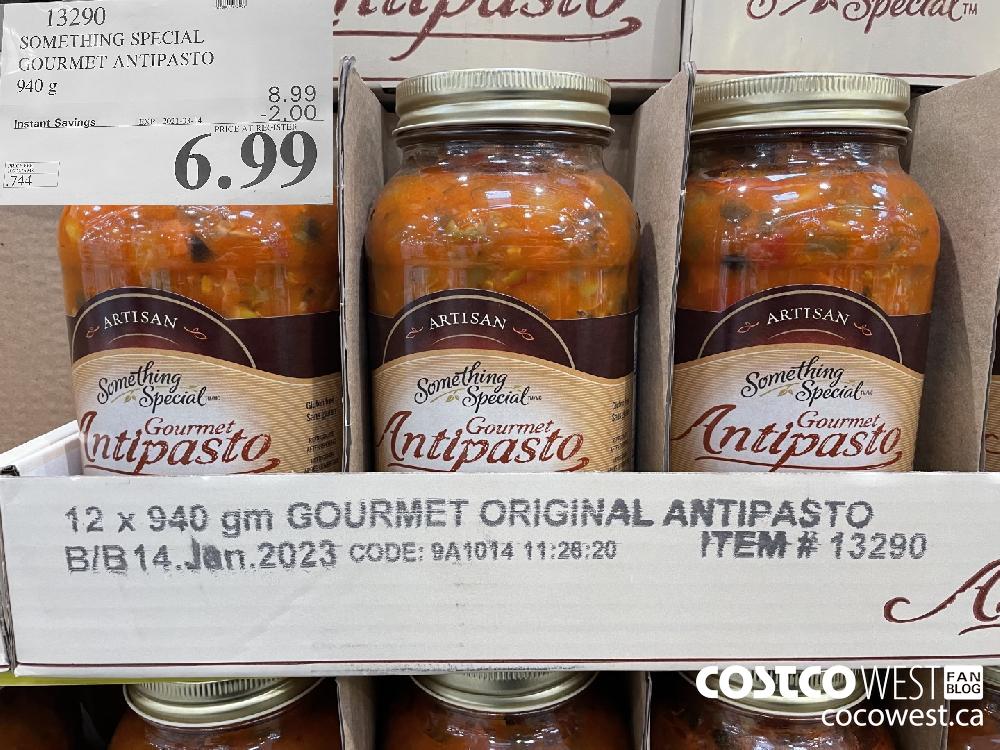 13290 SOMETHING SPECIAL GOURMET ANTIPASTO 940 g EXPIRY DATE: 2021-03-14 $6.99