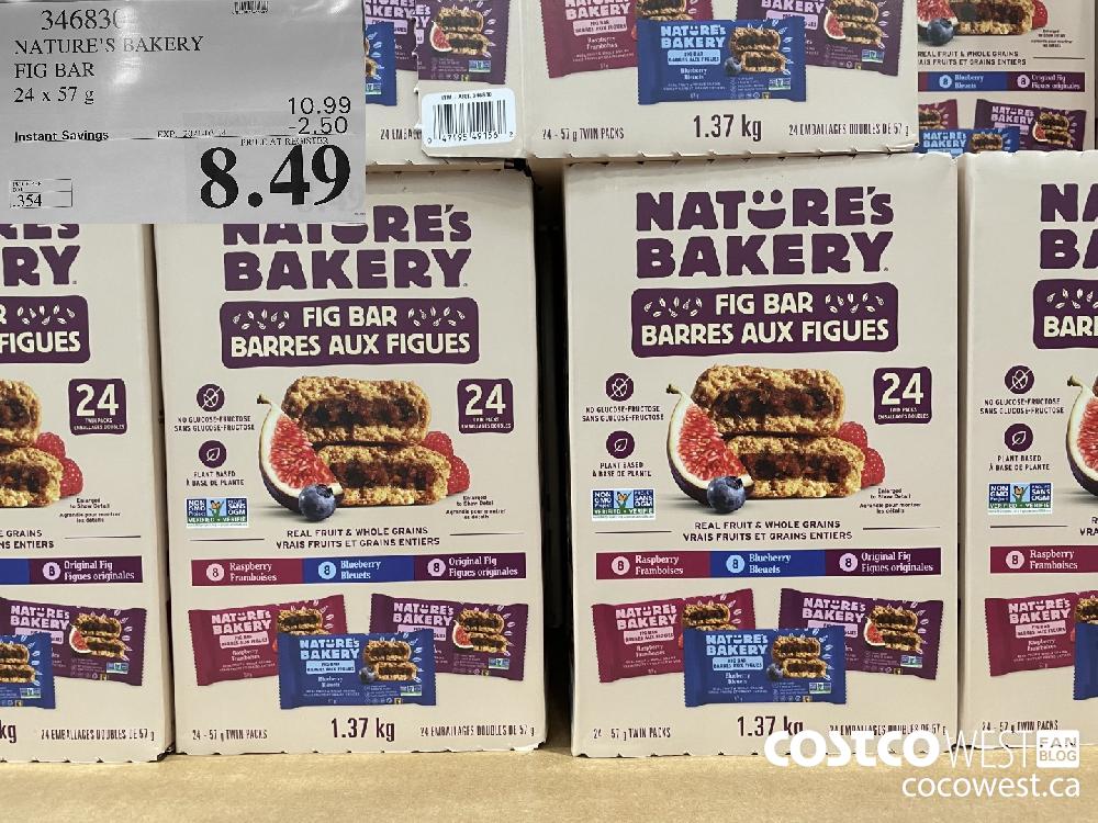 346830 NATURE'S BAKERY FIG BAR 24 x 57 g EXPIRY DATE: 2021-03-14 $8.49