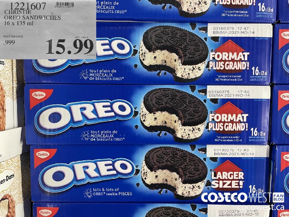 1221607 CHRISTIE OREO SANDWICHES 16 x 135 ml $15.99