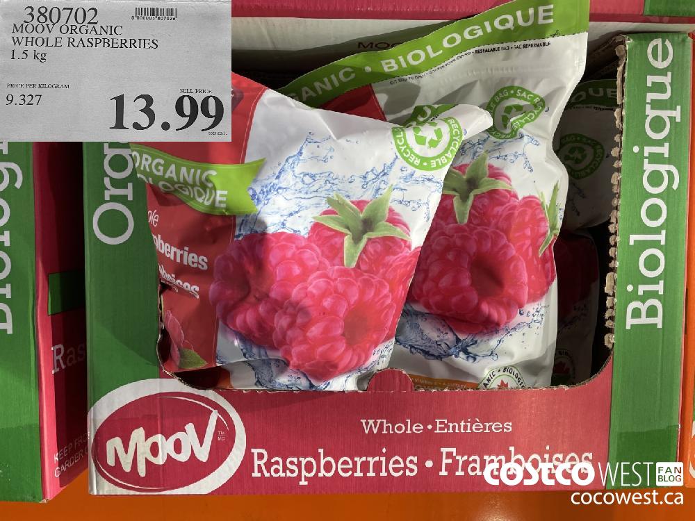 380702 MOOV ORGANIC WHOLE RASPBERRIES 1.5 kg $135.99