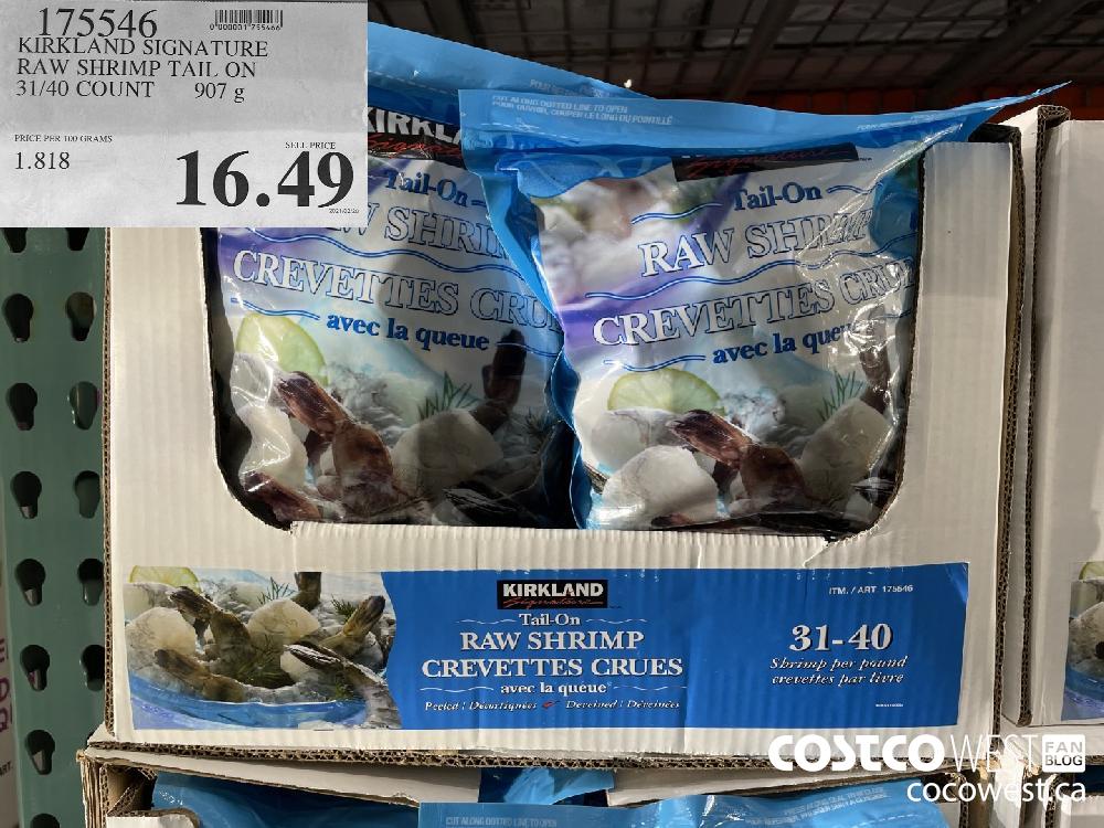 175546 KIRKLAND SIGNATURE RAW SHRIMP TAIL ON 31/40 COUNT 907 g $16.49