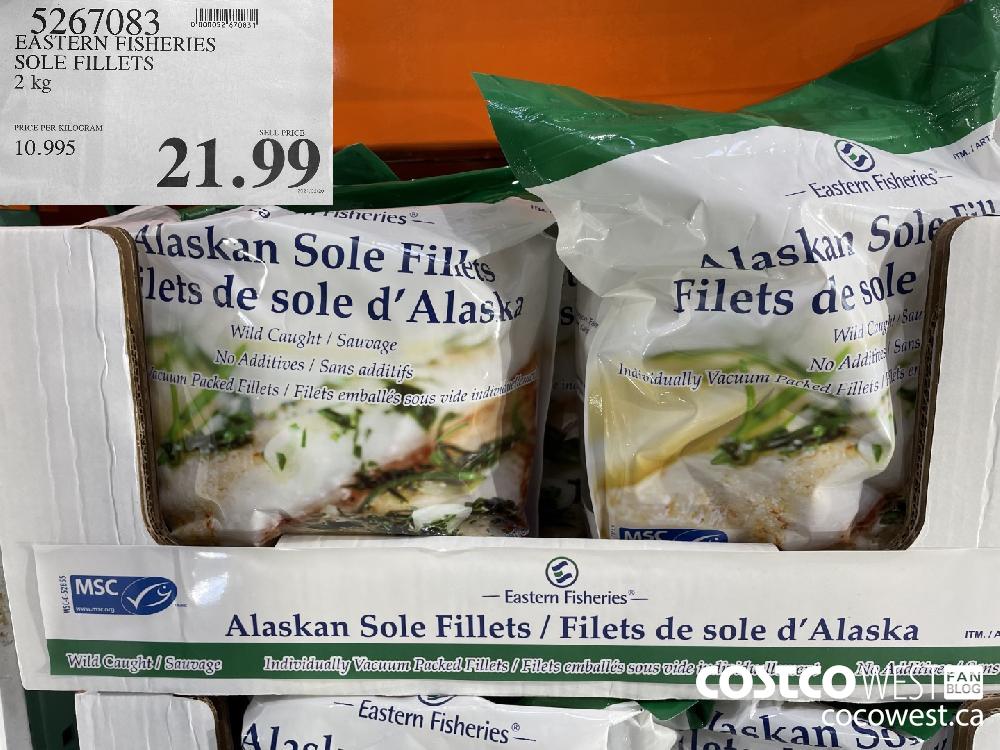 5267083 EASTERN FISHERIES SOLE FILLETS 2 kg $21.99