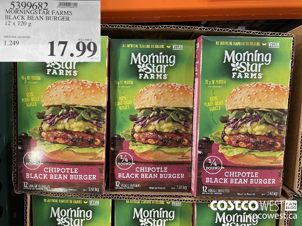 5399682 MORNINGSTAR FARMS BLACK BEAN BURGER 12 x 120g $17.99
