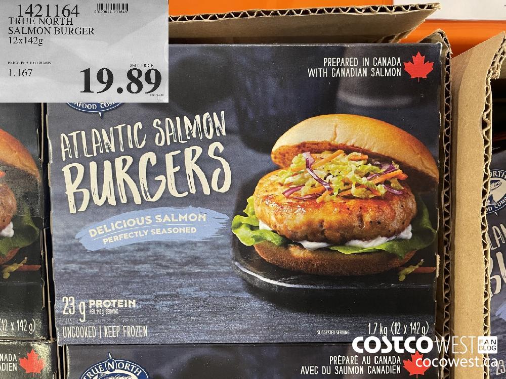 1491164 TRUE NORTH SALMON BURGER 12 x 142g $19.89