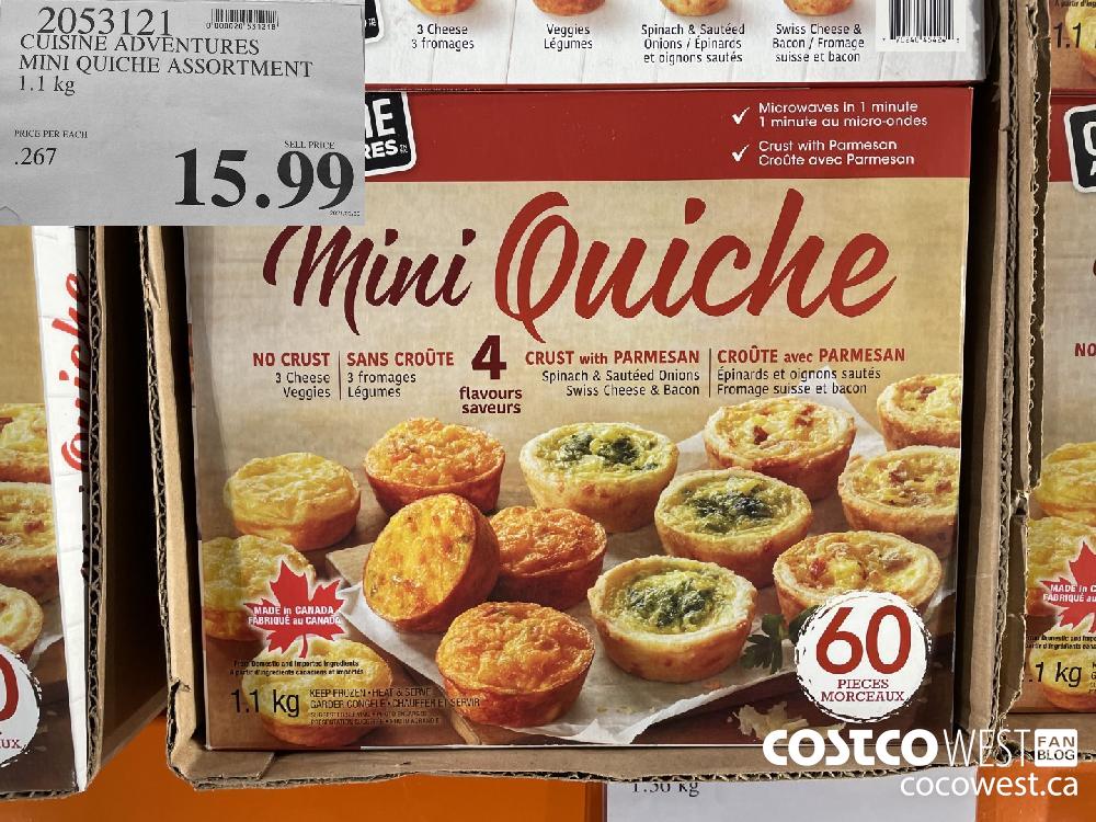 2053121 CUISINE ADVENTURES MINI QUICHE ASSORTMENT 1.1 kg $15.99