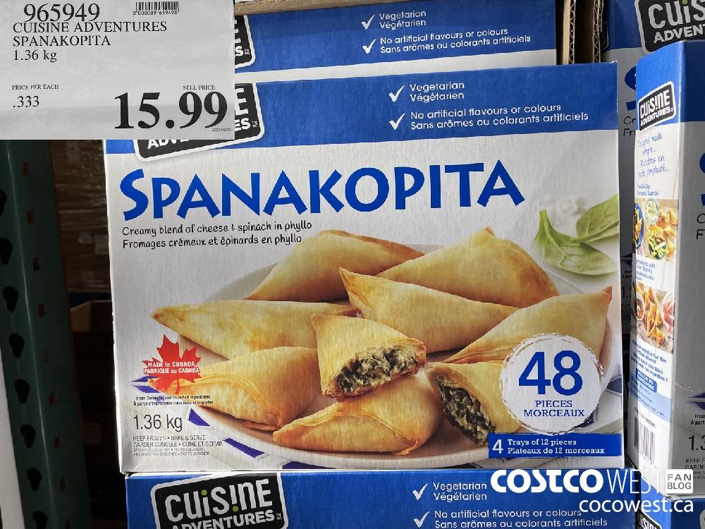 965949 CUISINE ADVENTURES SPANAKOPITA 1.36 kg $15.99