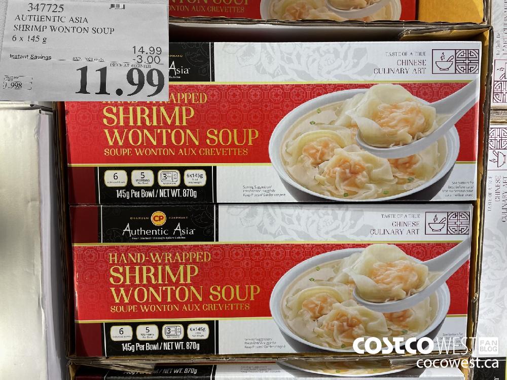 347725 AUTHENTIC ASIA SHRIMP WONTON SOUP 6 x 145 g EXPIRY DATE: 2021-03-14 $11.99
