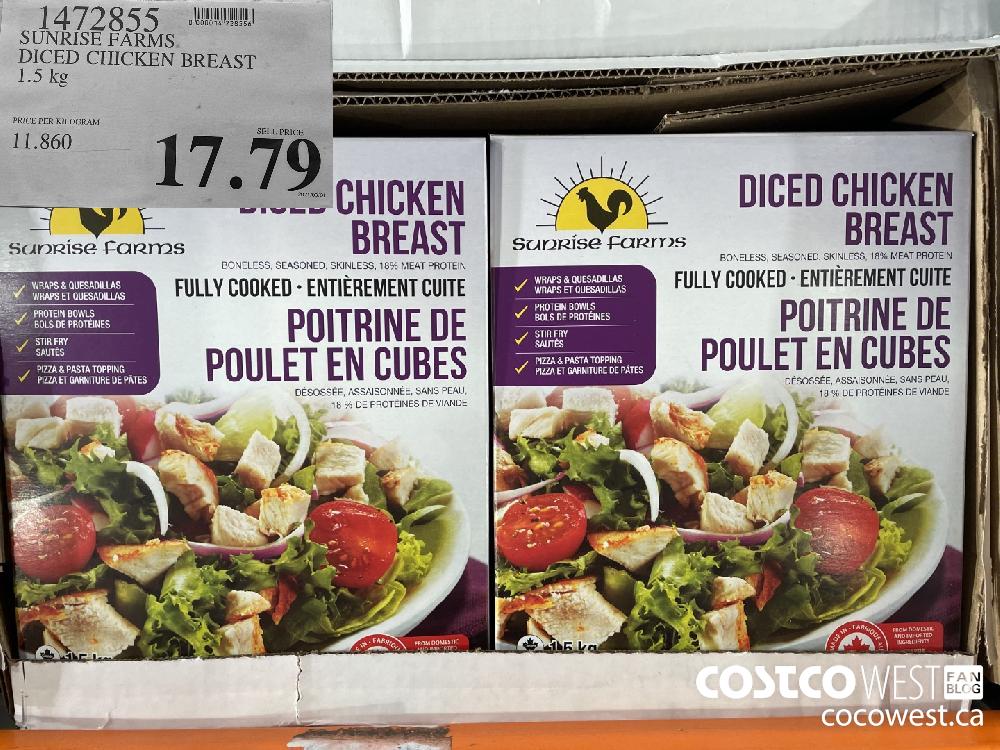 1472855 SUNRISE FARMS DICED CHICKEN BREAST 1.5 kg $17.79