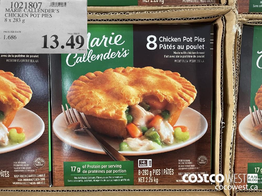 1021807 MARIE CALLENDER'S CHICKEN POT PIES 8 x 283 g $13.49
