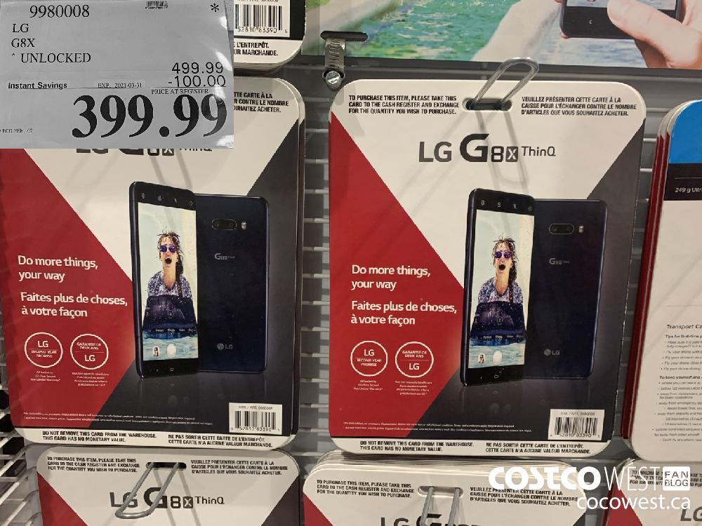 9980008 LG G8X UNLOCKED EXPIRY DATE: 2021-03-31 $399.99