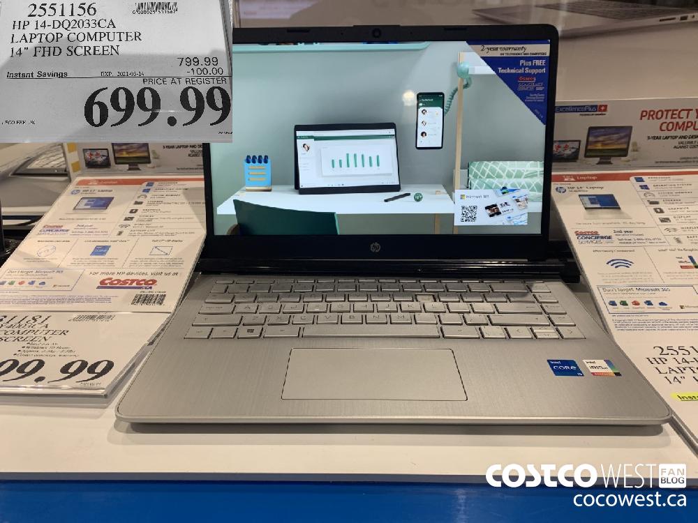 2551156 HP 14-DQ2033CA LAPTOP COMPUTER 14" FHD SCREEN EXPIRY DATE: 2021-03-14 $699.99