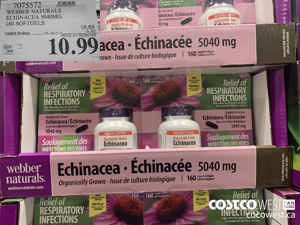 7075572 WEBBER NATURALS ECHINACEA 5040MG 160 SOFTGELS EXPIRY DATE: 2021-03-14 $10.99