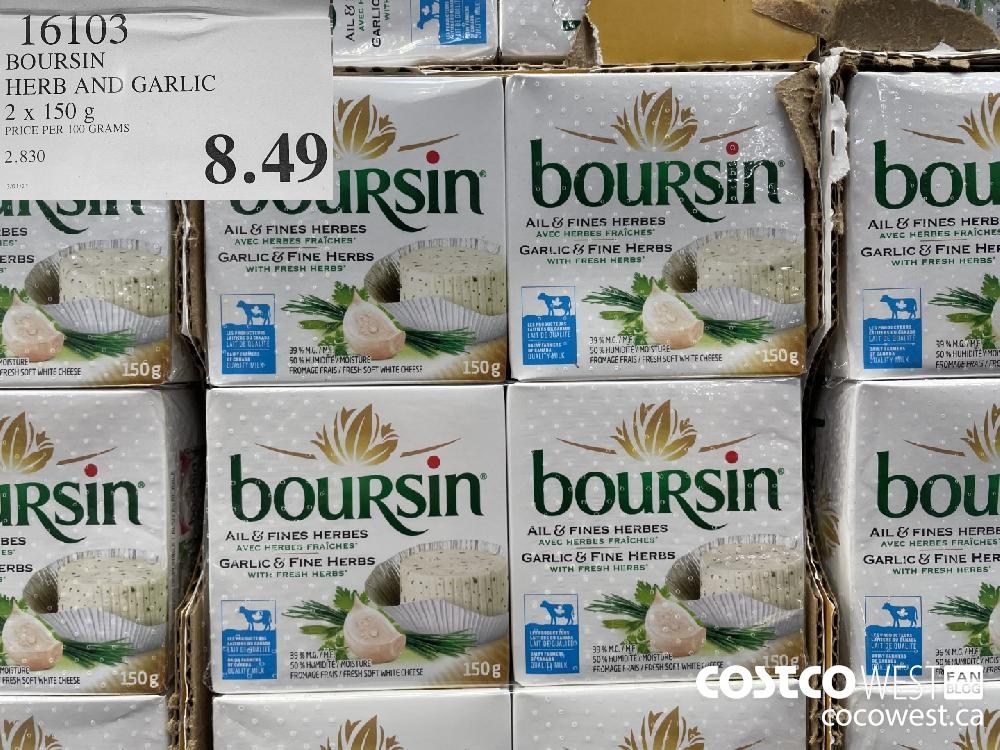 16103 BOURSIN HERB AND GARLIC 2 x 150 g $8.49