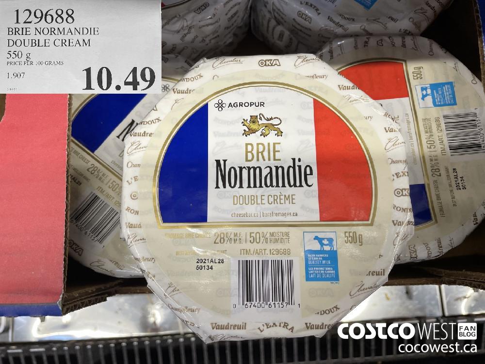129688 BRIE NORMANDIE DOUBLE CREAM 550 g $10.49