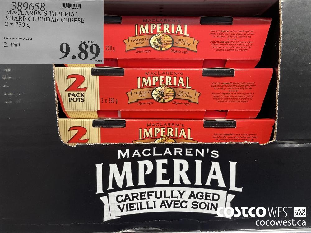 389658 MACLAREN’S IMPERIAL SHARP CHEDDAR CHEESE 2 x 230g $9.89